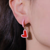 Contrast Heart Drop Earrings